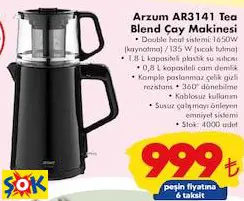 ARZUM AR3141 TEA BLEND ÇAY MAKİNESİ